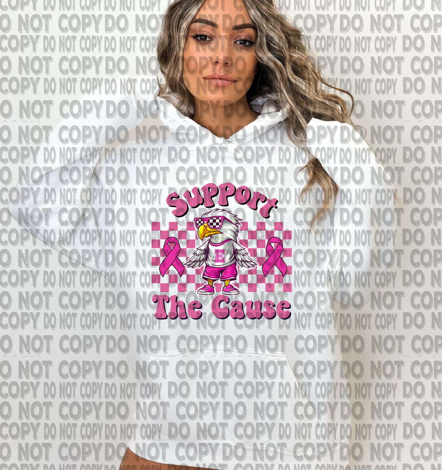 Eaton Eagles BREAST CANCER Custom mascot