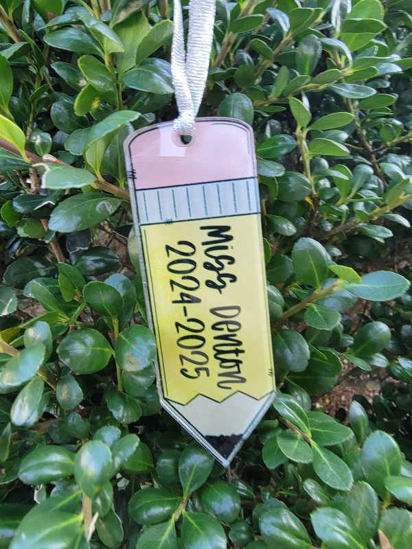 Custom Teacher Pencil Ornament