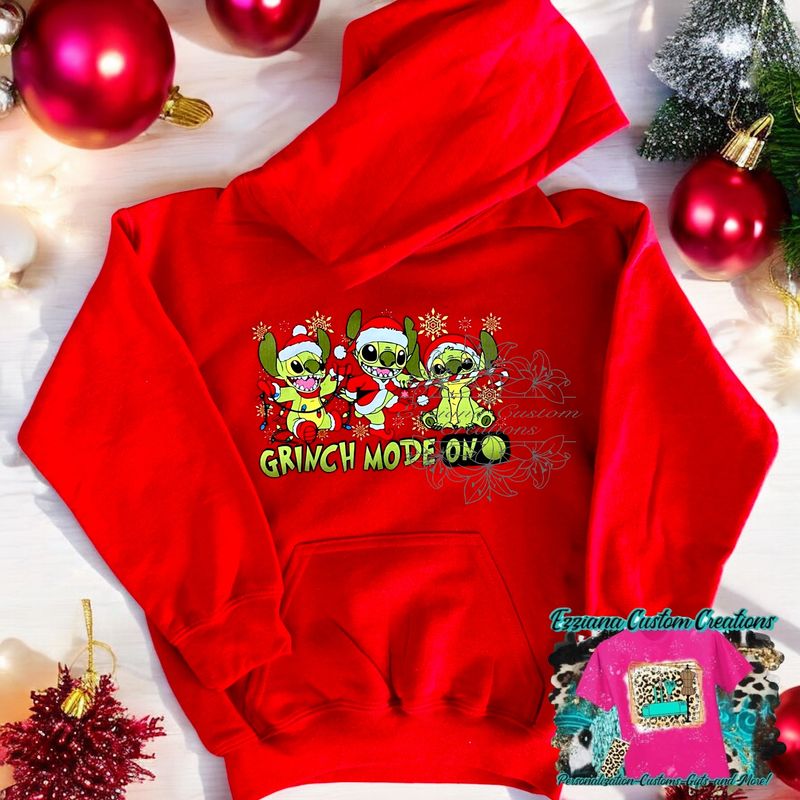 Green Grinch Stitch Youth Hoodie