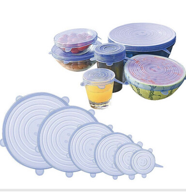 Silicone Stretch Lids, Silicone Food Covers 6 Pack