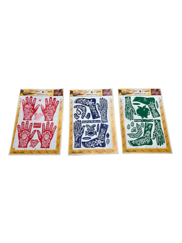 Multi coloured henna stencils  طابعات حناء