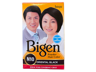 Hoyu-Bigen Powder Hair Color N10 | Oriental Black | 100% Grey Coverage- 6 Gram  صبغة شعر أسود 