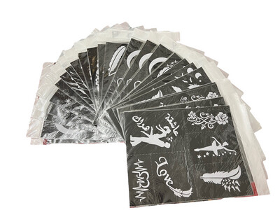 Henna Tattoo Stencils sheet hands and feet - طوابع رسوم الحناء اليدين والرجلين