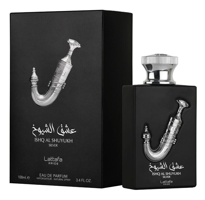 Ishq Al Shuyukh Silver Perfume 100ml Eau de Parfum  by Lattafa Pride - for men عشق الشيوخ فضي