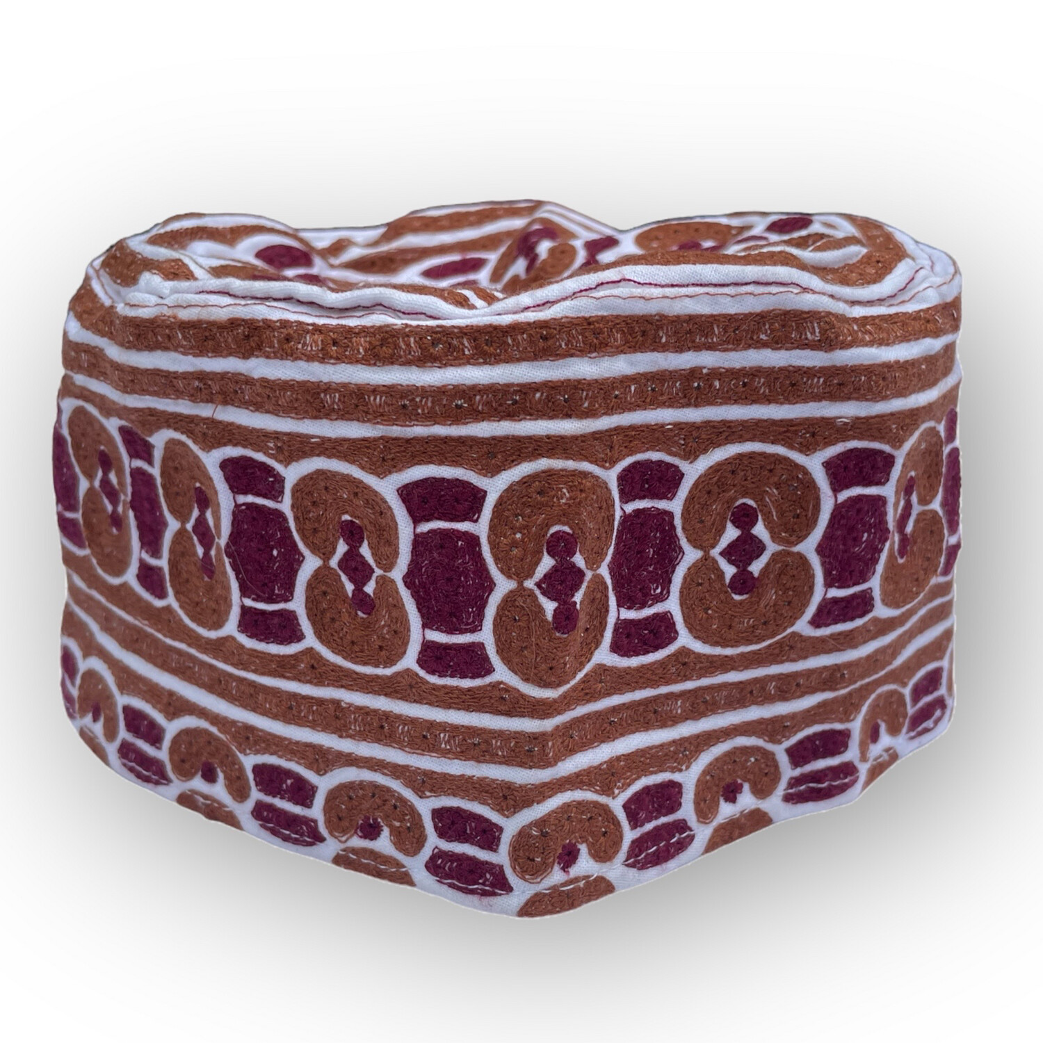 Yemen Hat Brown and Burgundy 