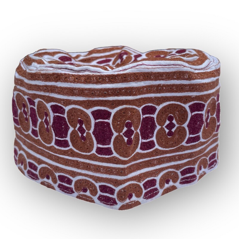 Yemen Hat Brown and Burgundy 