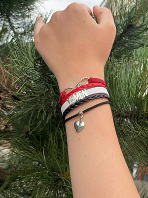 Yemen flag with Infinity and Heart Bracelet Charm