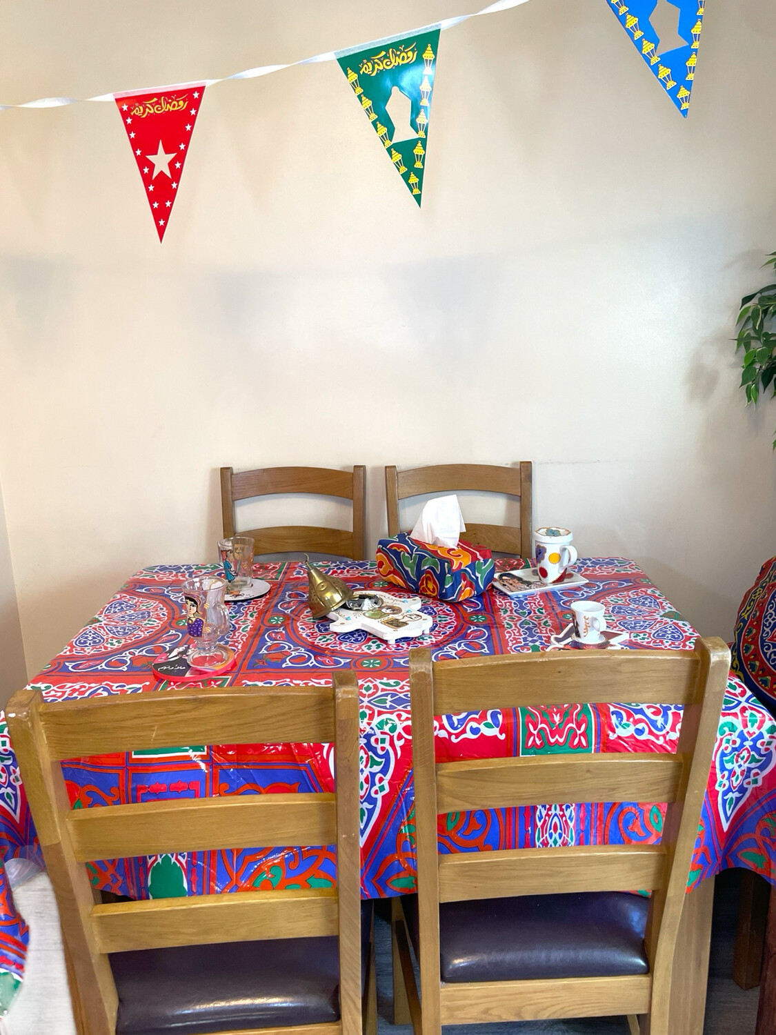 Ramadan Kareem Thick Table Cover Plastic Rectangle Tablecloth