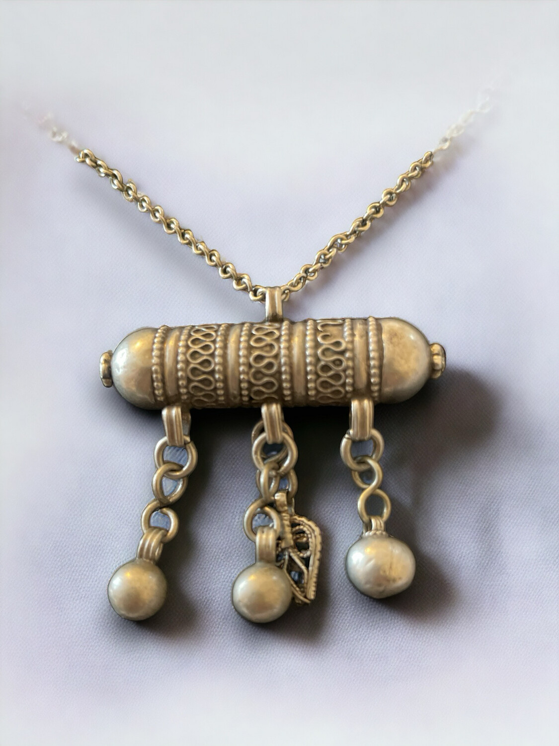 Hirz or known as Kiitab Amulet old silver necklace كتاب او حرز