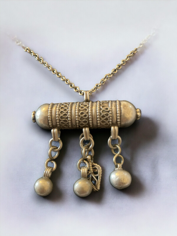 Hirz or known as Kiitab Amulet old silver necklace كتاب او حرز