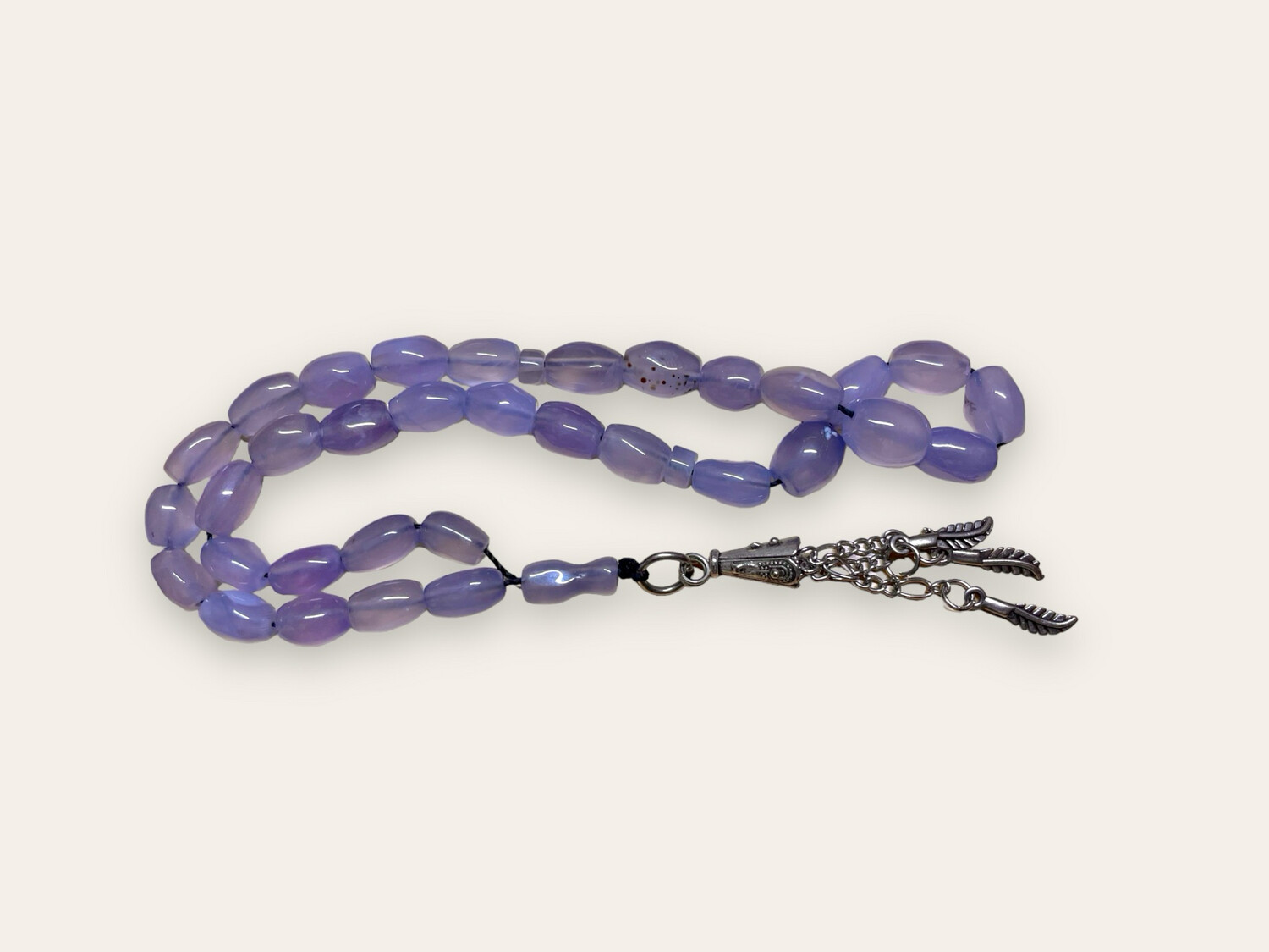  Luxury Purple Yemeni Agate Tasbih 33 Beads سبحة عقيق يماني لون بنفسجي 