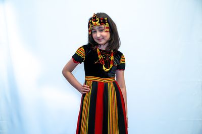 Little Queen Yemeni Costume Set - 6-7 years. - Style Gold .A
