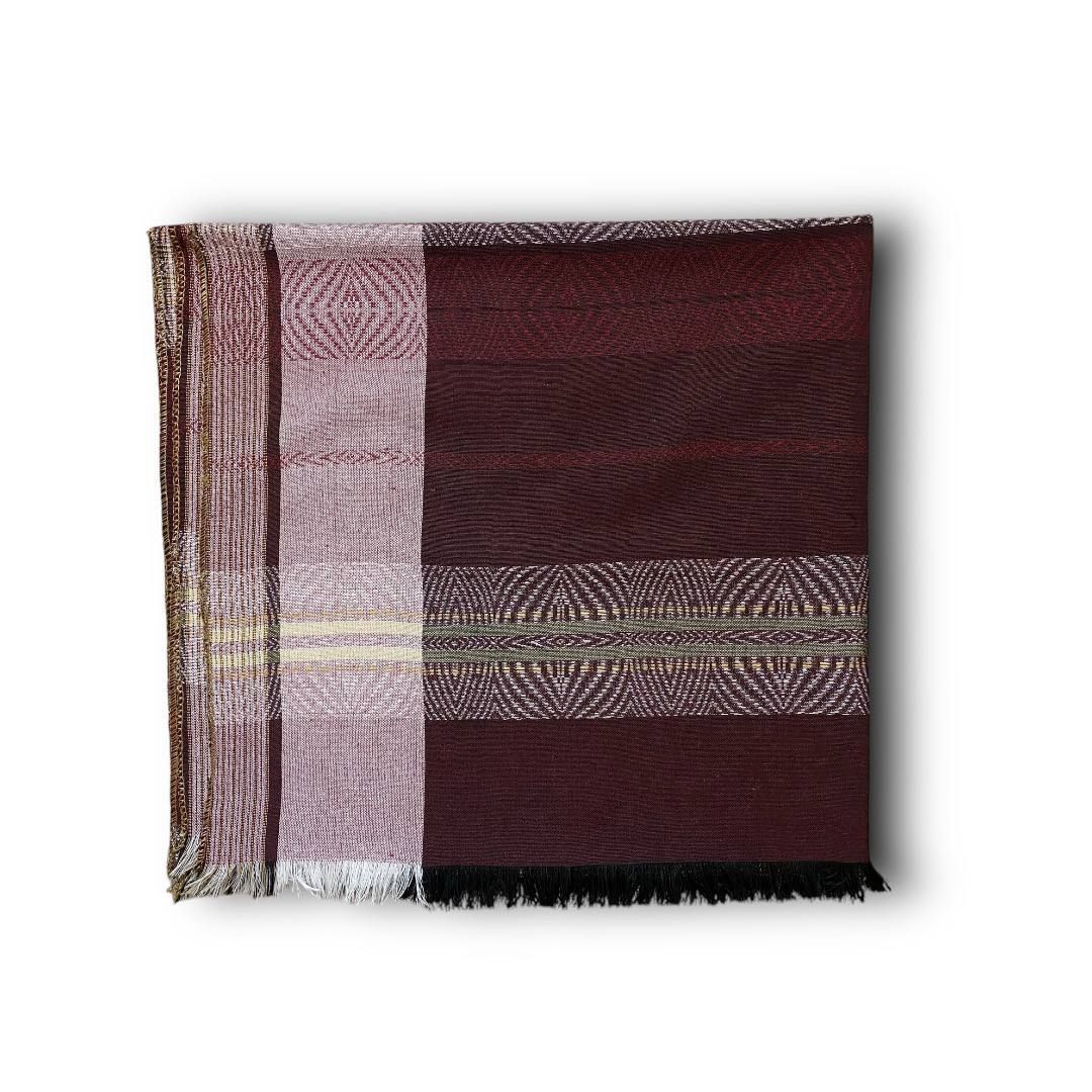 Baidhani Geometric Izaar, Ma&#39;awaz - Burgundy Gold Edition