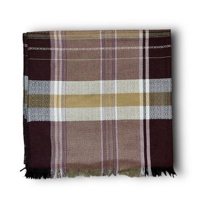 Traditional Plaid Ma&#39;awaz, Izaar - Earth &amp; Gold Tones