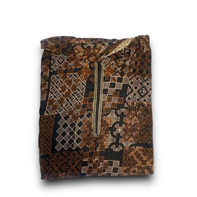 Autumn Mosaic Prayer Dress with Zip &amp; Attached Hijab - PD7 - فستان صلاة الفسيفساء الخريفية بسحاب وحجاب مرفق
