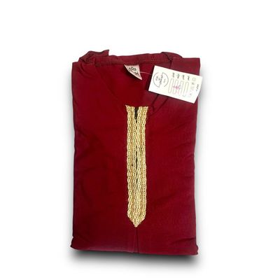 Ruby Grace Youth Prayer Dress with Embroidery - Burgundy PD10 -  فستان صلاة للأطفال باللون العنابي مع تطريز