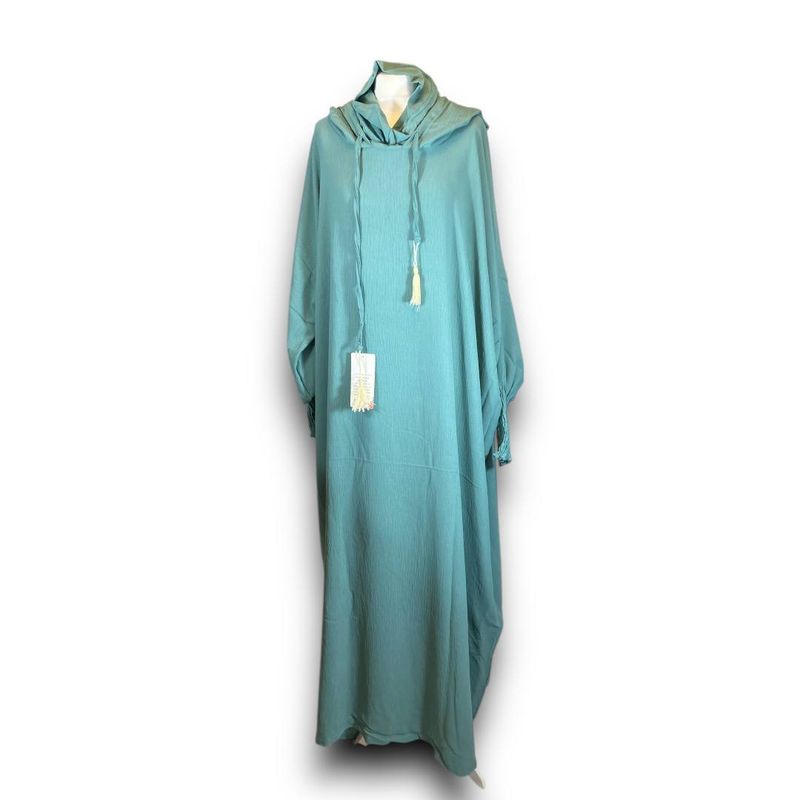 Teal Prayer Dress with Hoodie -P18- فستان صلاة أخضر زيتوني مع قبعة