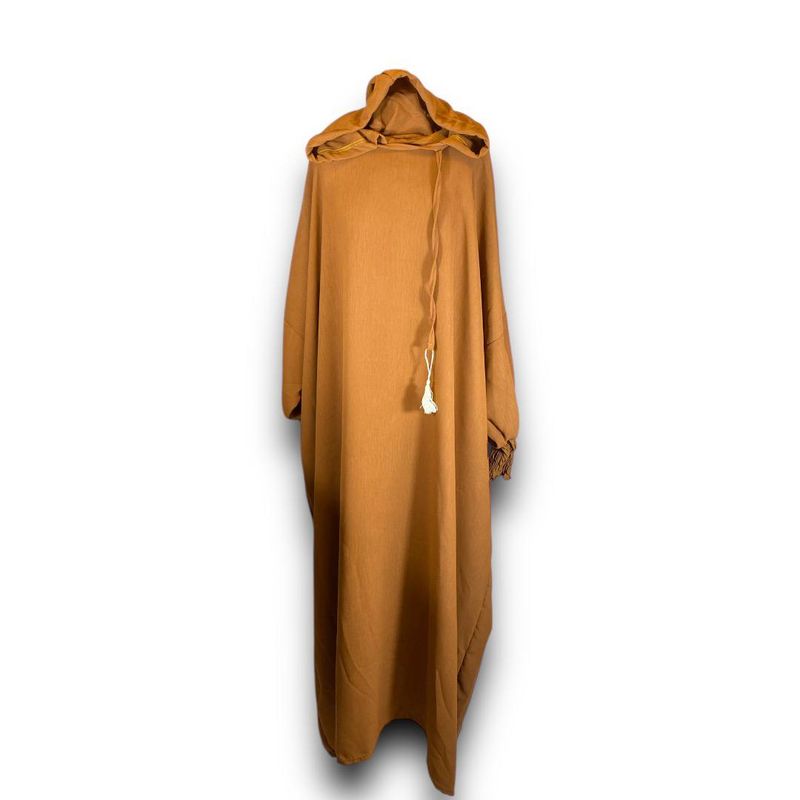 Brown Prayer Dress with Hoodie -P19- فستان صلاة بني مع قبعة