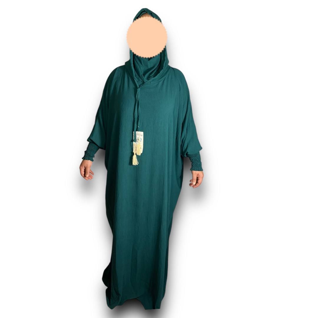 Green Prayer Dress with Hoodie -P20- فستان صلاة أخضر مع قبعة