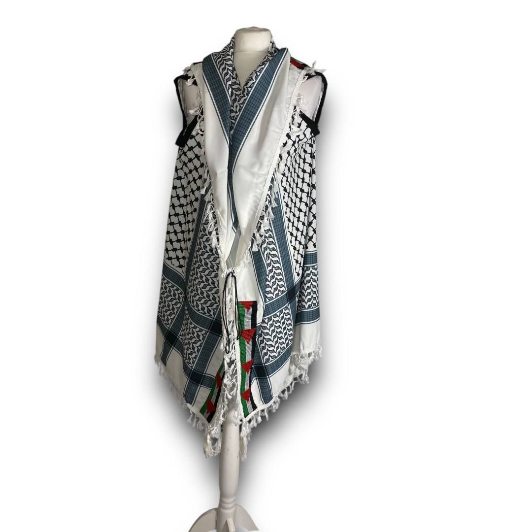 Traditional Palestinian Kufiyah Cape with Tassels
