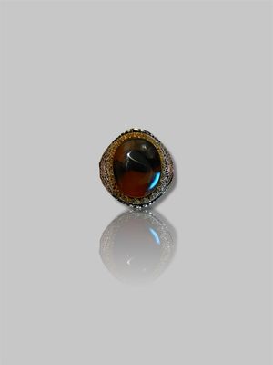 Men&#39;s Yemeni Aqeeq (Agate) stone ring خاتم رجال عقيق يمني 