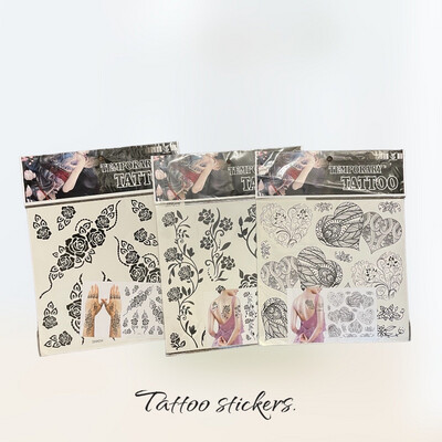 Henna Tattoo Stencil Temporary Tattoo Templates, Arabian Self Adhesive Tattoo Stencils for Hand &amp; Body Art Paint -  طابعات حناء