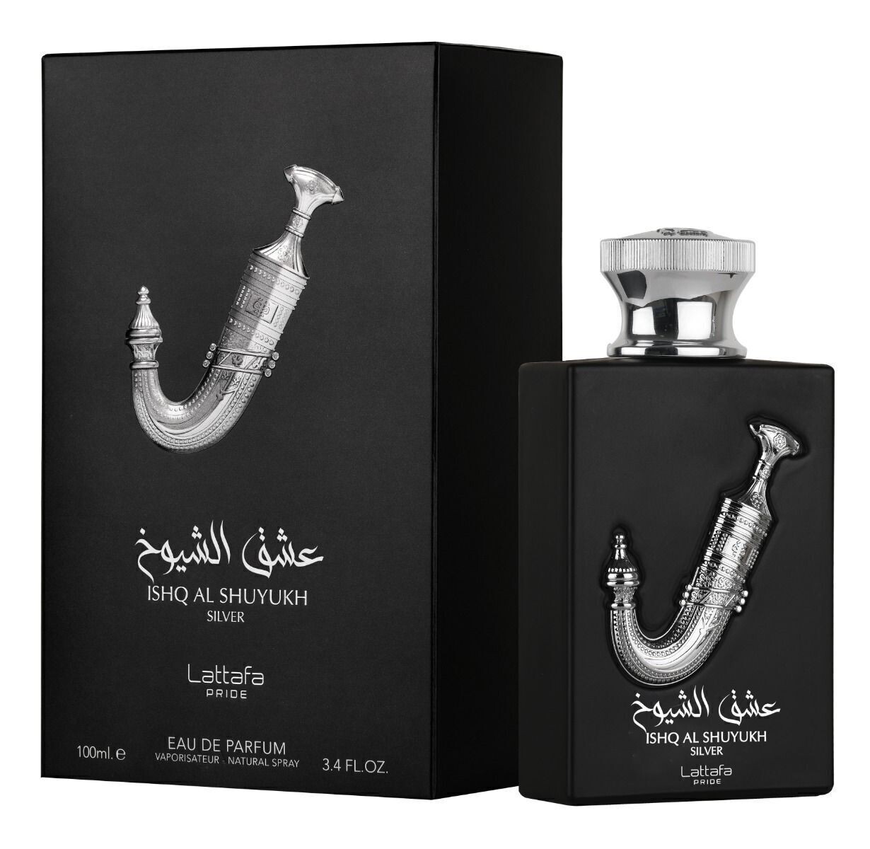 Ishq Al Shuyukh Silver Perfume 100ml Eau de Parfum  by Lattafa Pride - for Men عشق الشيوخ فضي