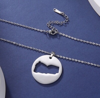 Yemen Coin Necklace Silver Chain Pendant Unisex