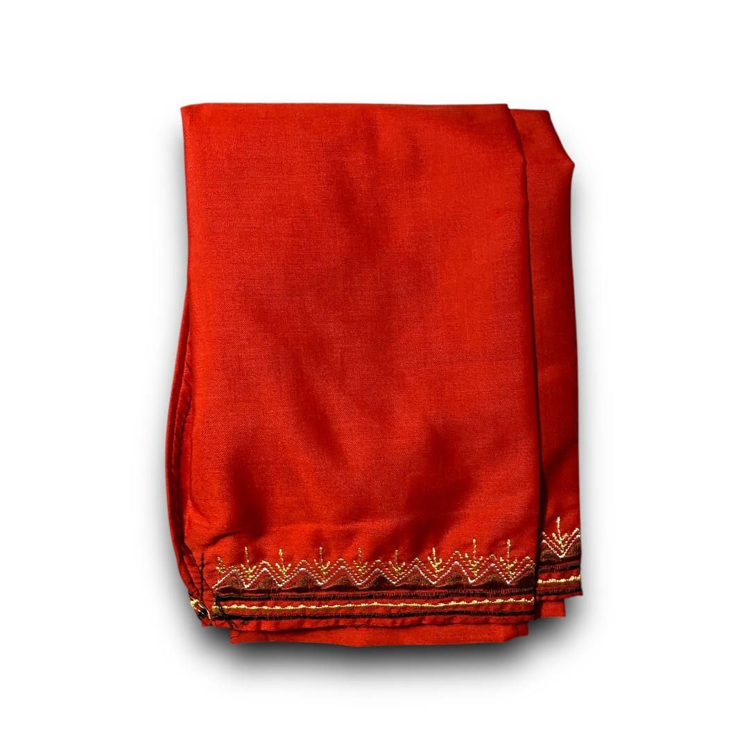 Traditional Sabri Ta'izi Trousers - Red with Gold Embroidery