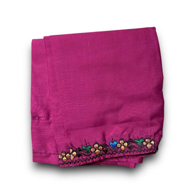 Traditional Sabri Ta'izi Trousers - Pink with Delicate Floral Embroidery