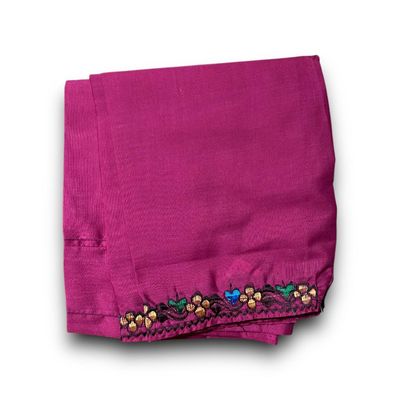 Traditional Sabri Ta'izi Trousers - Pink with Delicate Floral Embroidery