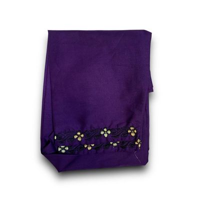 Traditional Sabri Ta'izi Trousers - Purple with Delicate Floral Embroideryn -  بنطلون صبري تعزي تقليدي - بنفسجي بتطريز زهور