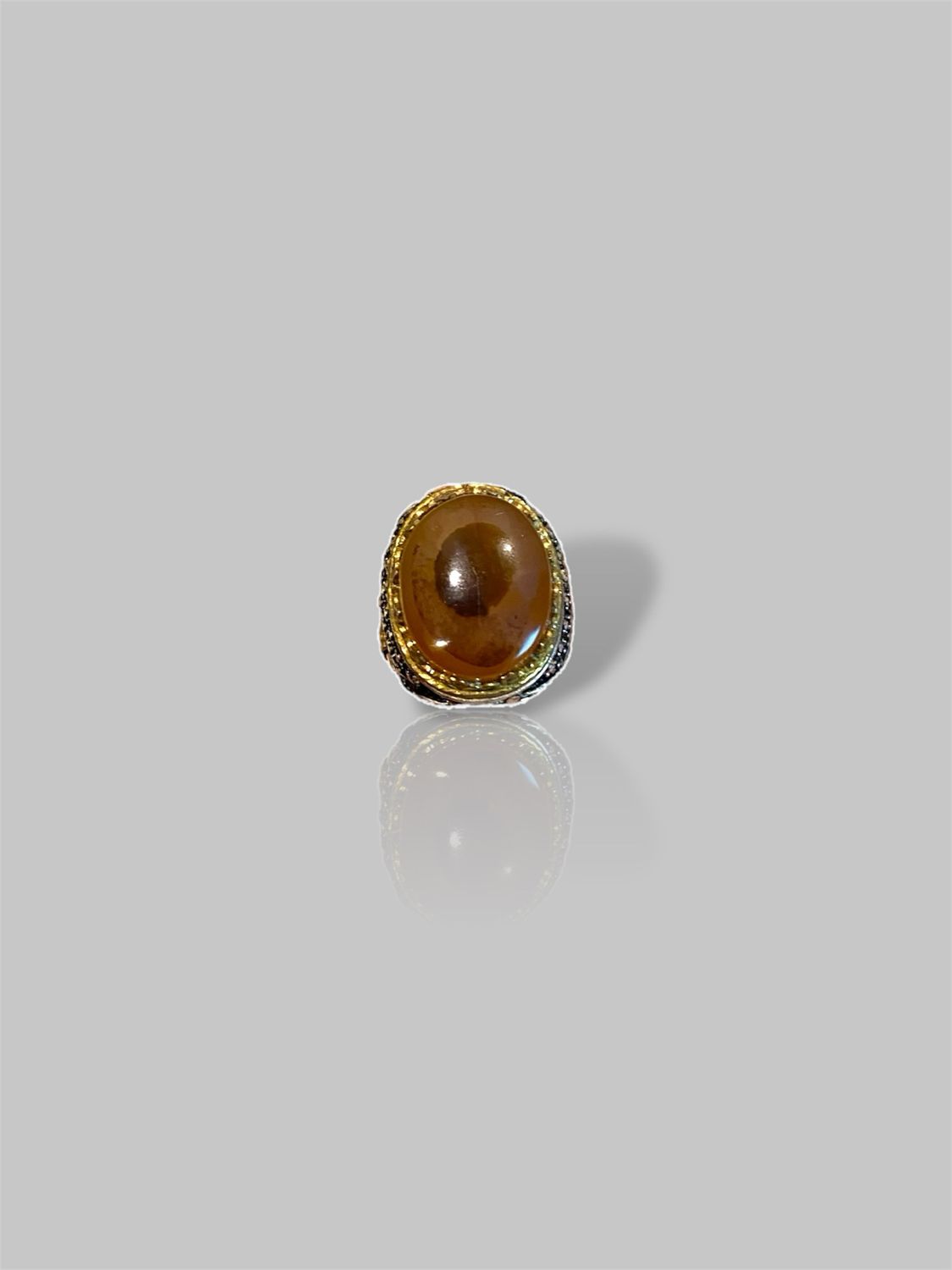 Men's Yemeni Aqeeq (Agate) stone ring خاتم رجال عقيق يمني 