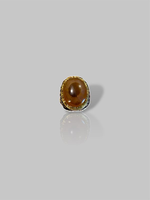 Men's Yemeni Aqeeq (Agate) stone ring خاتم رجال عقيق يمني 