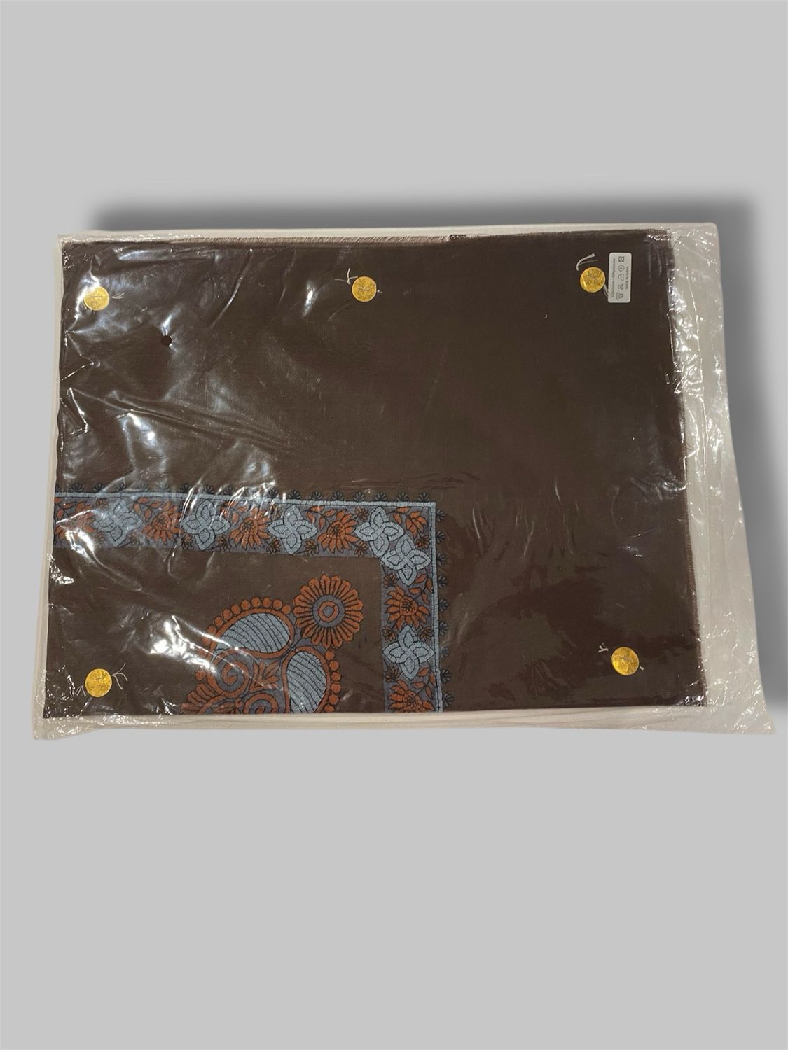 Dark Brown Beige Yemeni Shal - شال يمني البهلوان