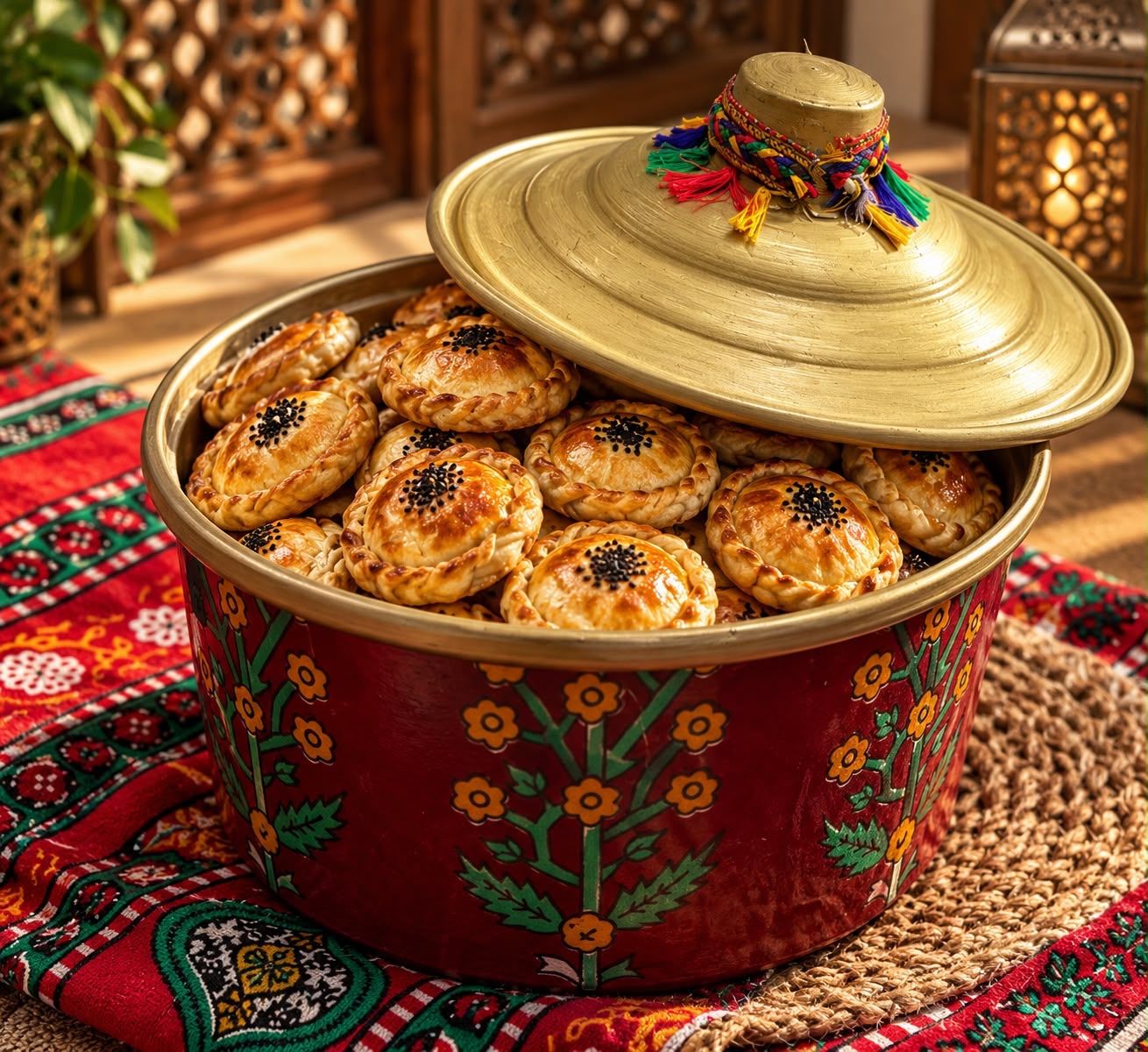 Qidr with Flowery Pattern  قدر