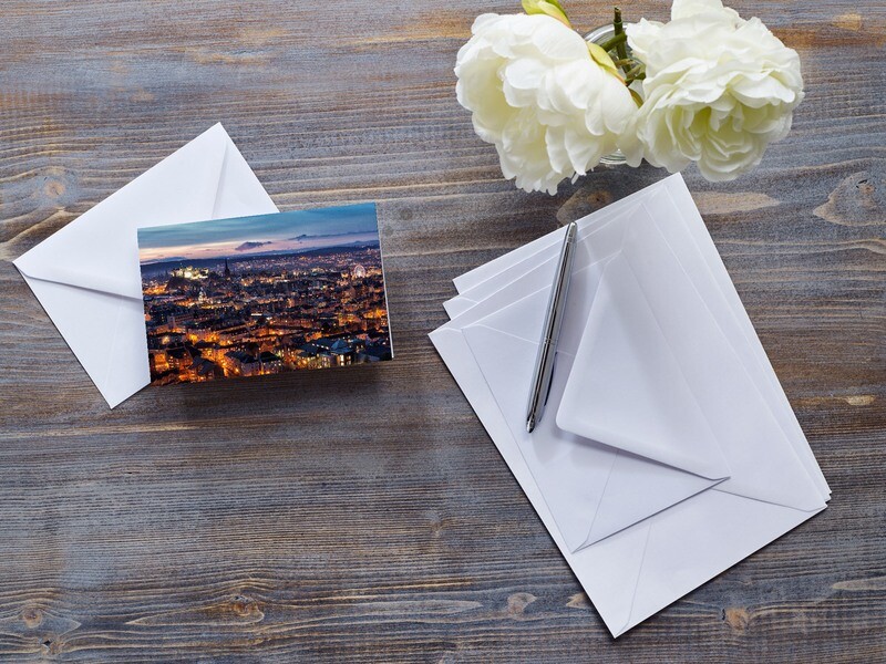 6&quot;x4 Fine Art Greeting card - The Edinburgh Glow