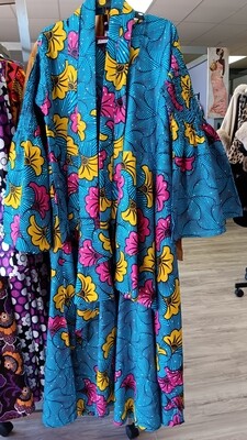 AFRICAN QUEEN PRINT HI LOW DRESS