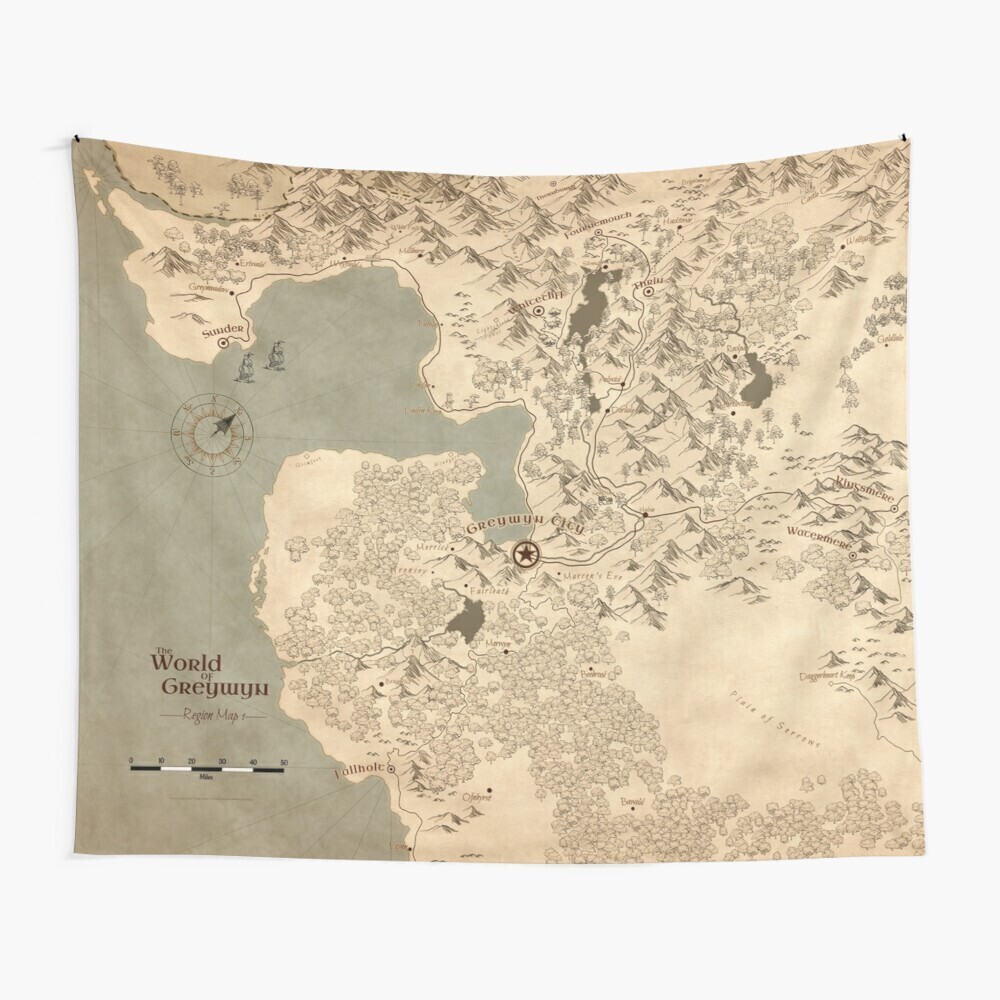 World of Greywyn Region Map 1 Tapestry