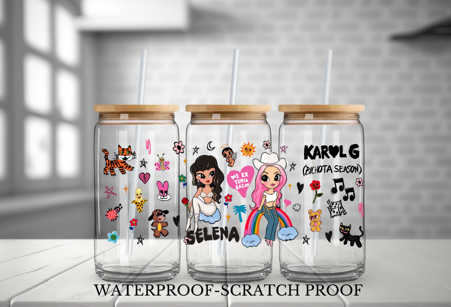 KAROL G &amp; SELENA CARTOON