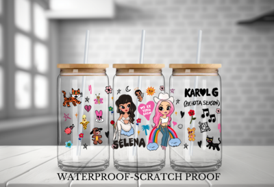 KAROL G &amp; SELENA CARTOON