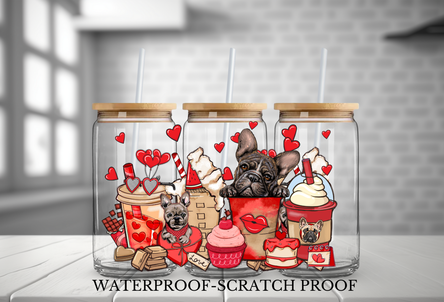 FRENCHIE VDAY CUPS