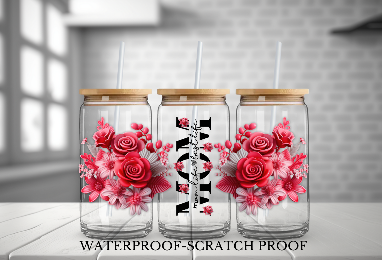 MOM PINK 3D FLOWERS