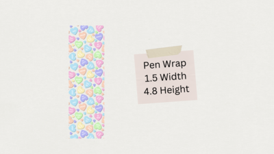 CANDY HEARTS PEN WRAP