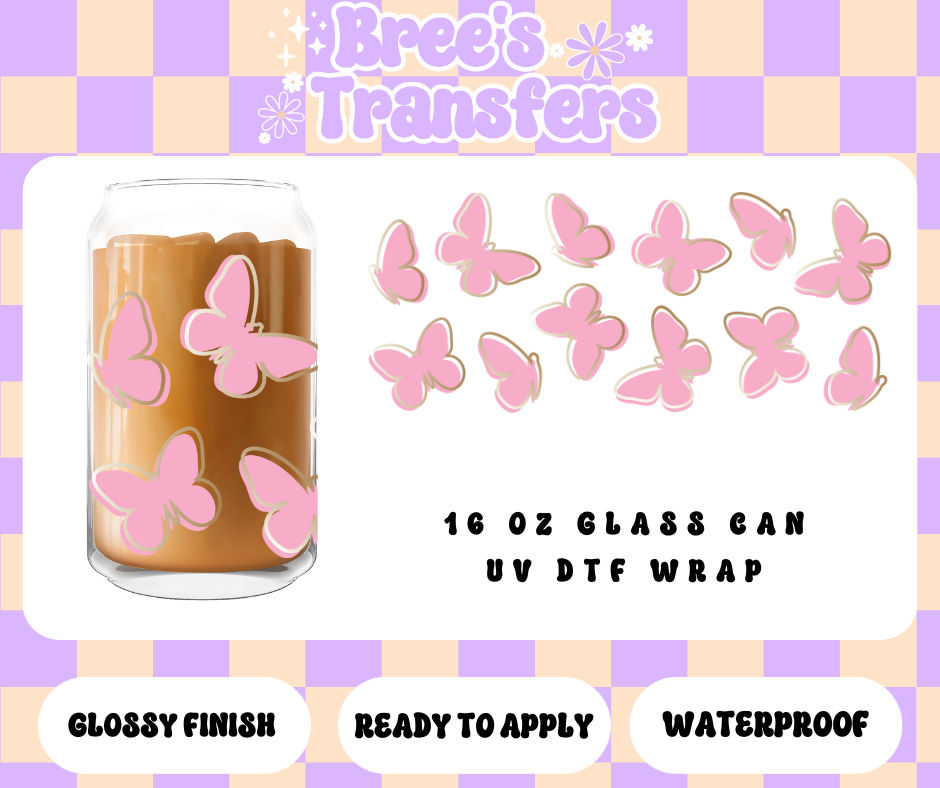 PINK AND GOLD BUTTERFLIES