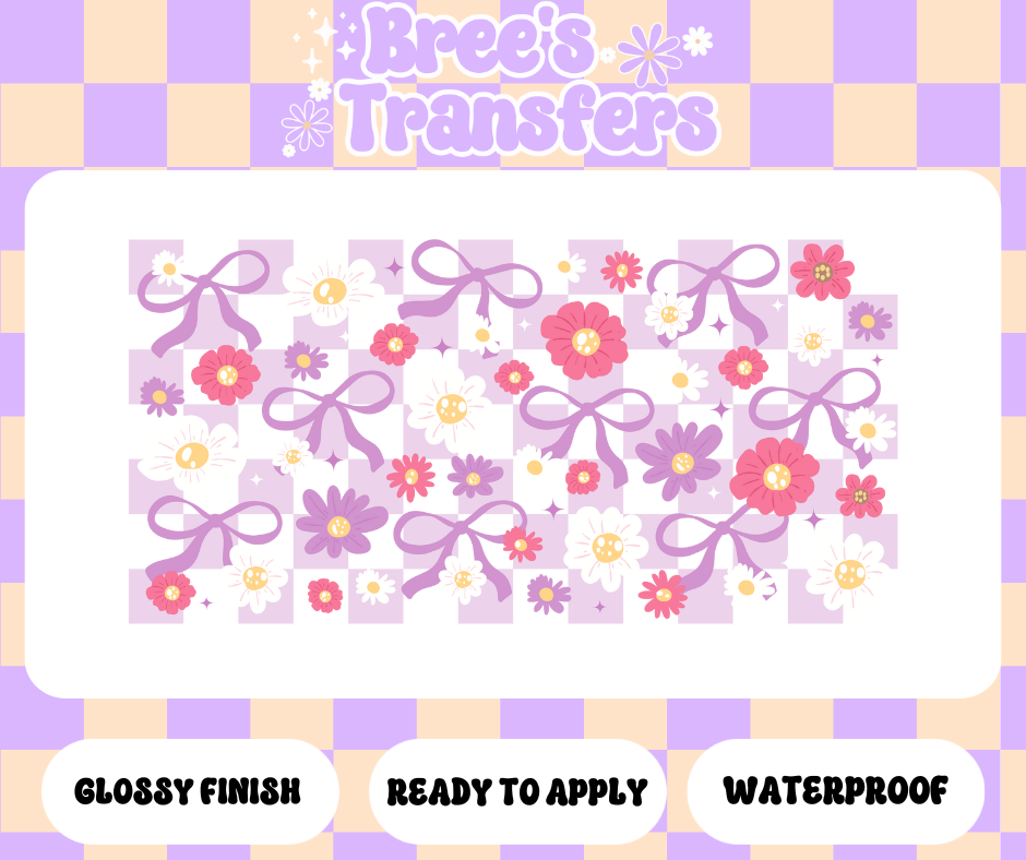 PURPLE CHECKERED BOW