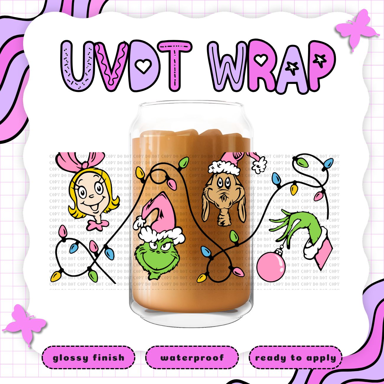 PINK GRINCH LIGHTS CHARACTERS