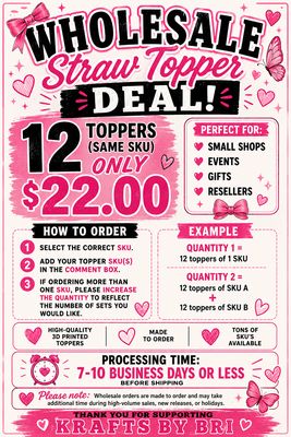 WHOLESALE STRAWTOPPERS