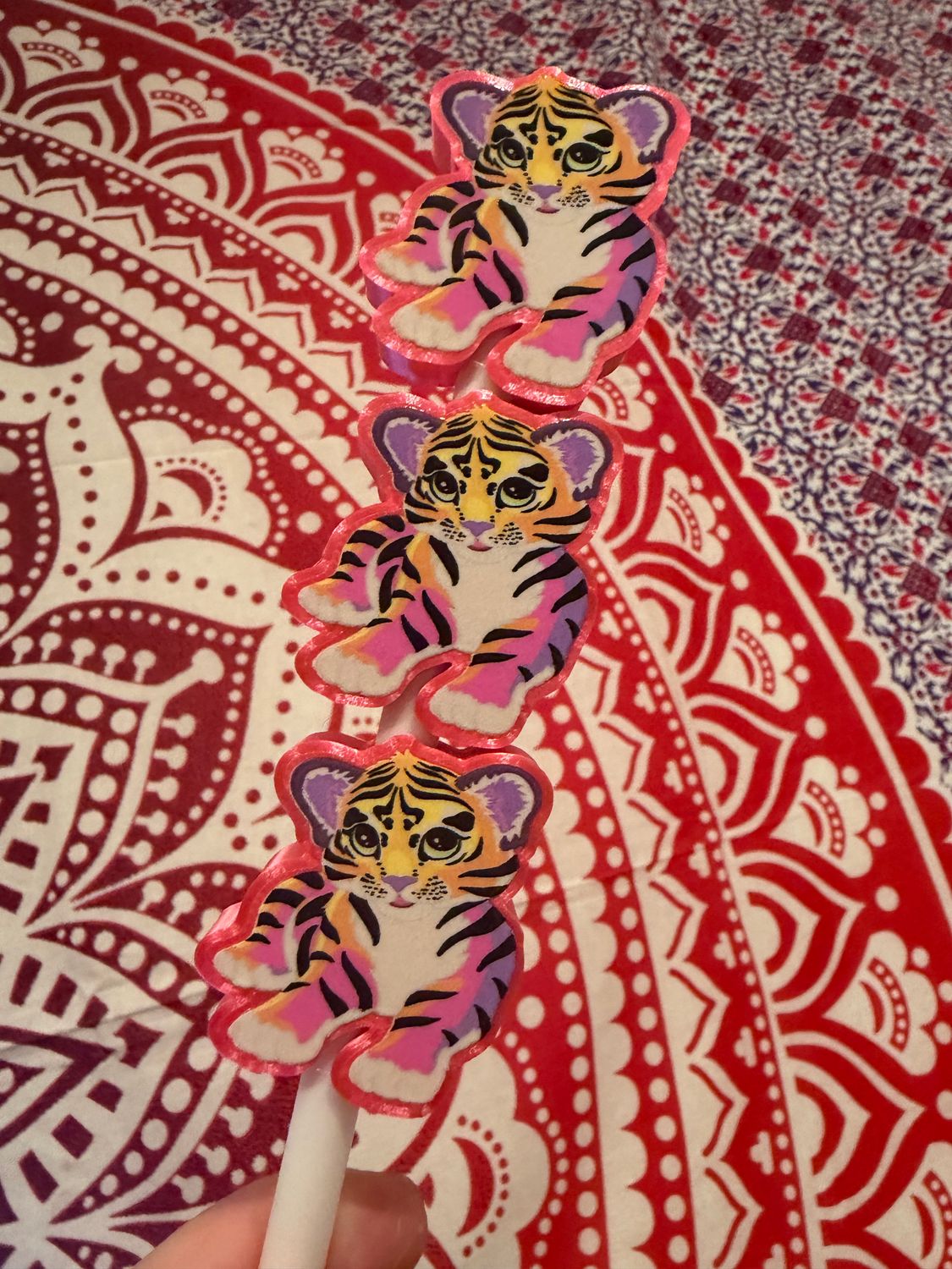 LF CAT PINK DOUBLE SIDED STRAWTOPPER
