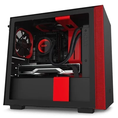 NZXT H210 Tempered Glass Mini Tower ITX Case - Matte Red